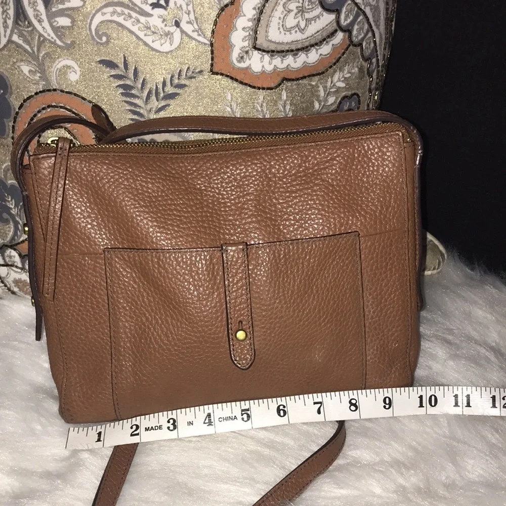 Fossil Brown Leather Crossbody Bag